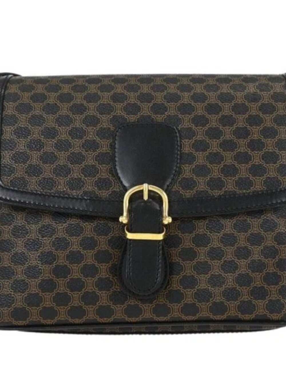 Celine Black PVC Macadam Shoulder Bag DM99/1 117281